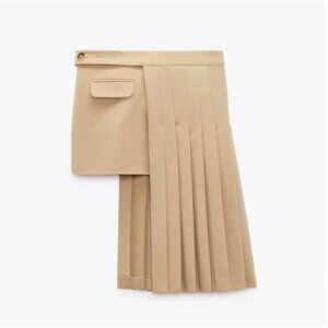 NWOT Zara Woman DECONSTRUCTED Box Pleat Pleated Bloggers Fav Skirt Size XS